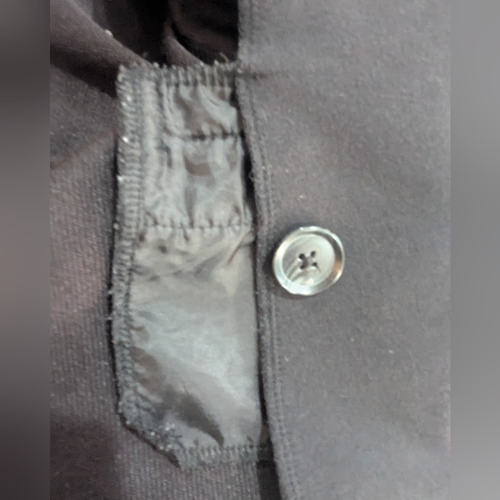 Metaphor Black Knit Blazer Single Button Closure 3/4 Sleeve Stretch Jacket Sz M - Picture 13 of 15